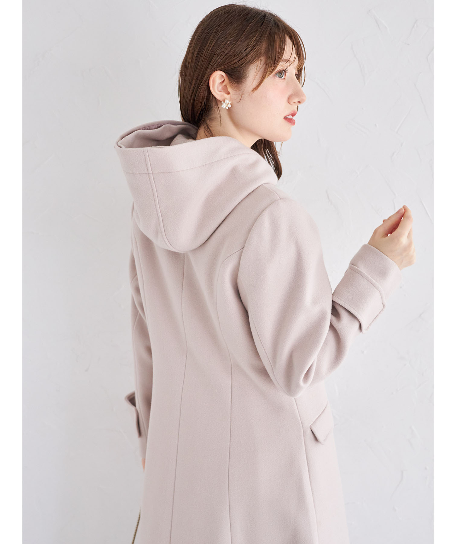 取り外し可能なファー付きフィット＆フレアシルエットダッフルコート