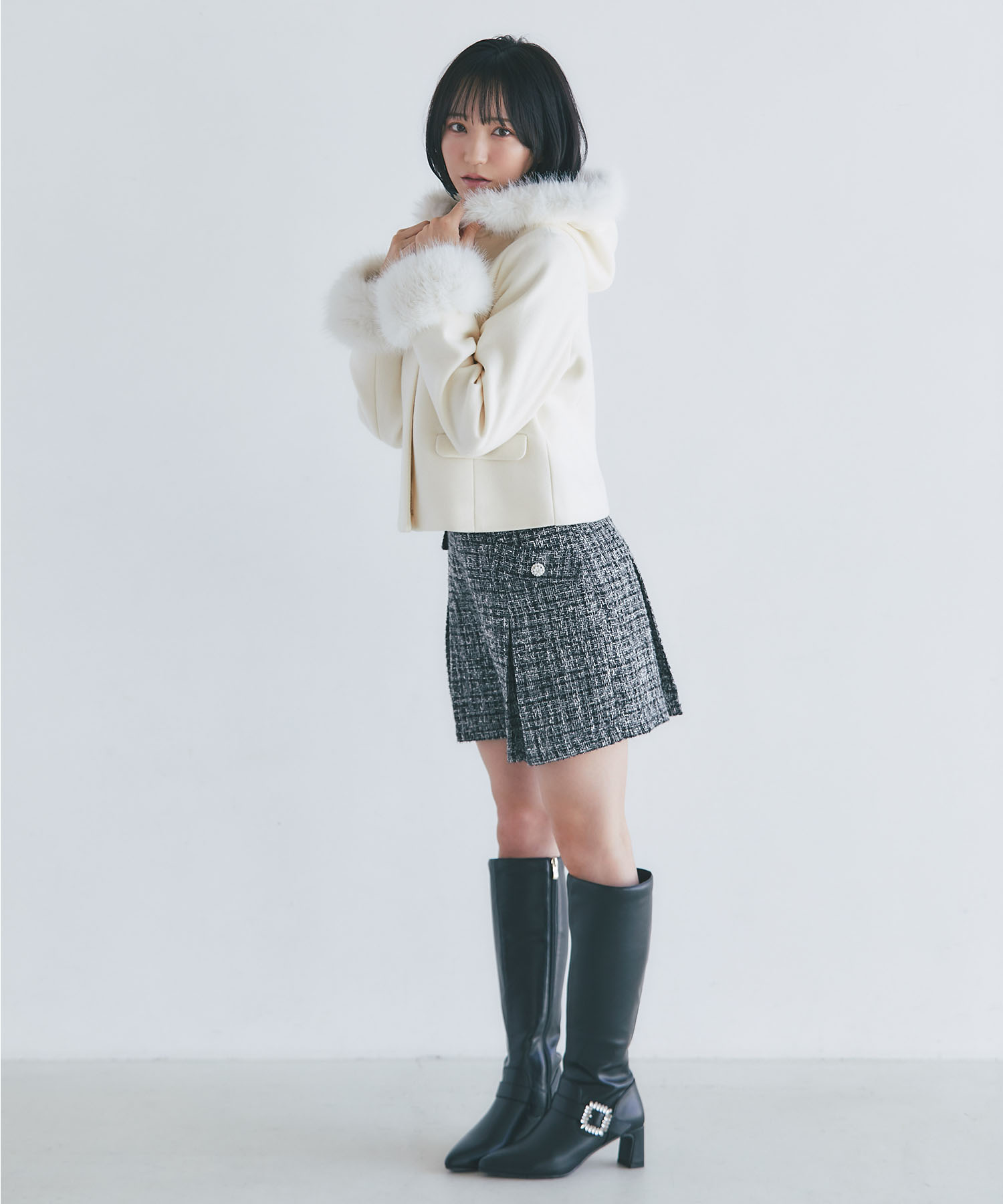 Rady　ビジュー付きキルティングロングブーツ Rady - Rady♡ビジューキルティングショートブーツ♡レッド♡赤