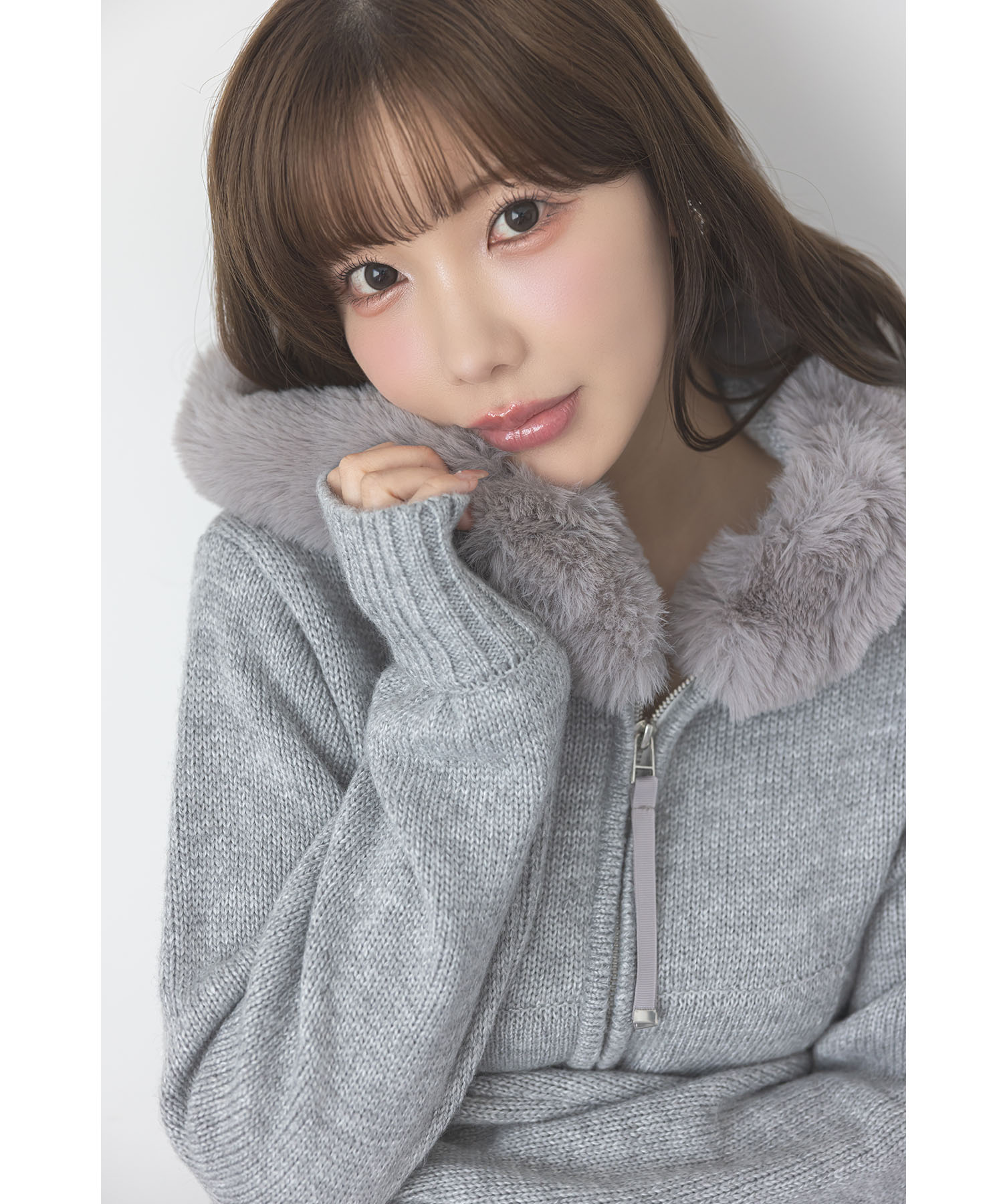 tocco トッコクローゼット ファー付きニットパーカー