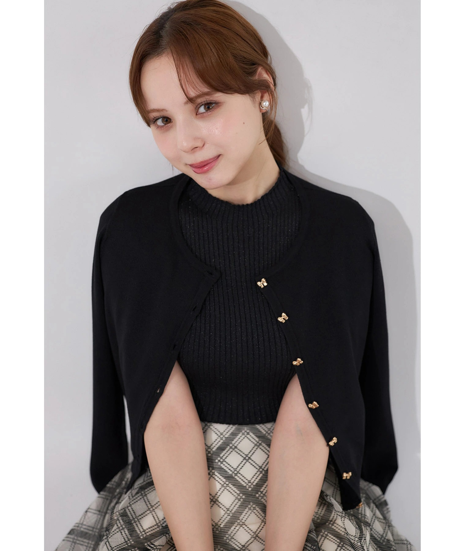 tocco トッコクローゼット　ＵＶカット＆接触冷感＆ハンドウォッシュ♪リボンモチーフ釦カーディガン