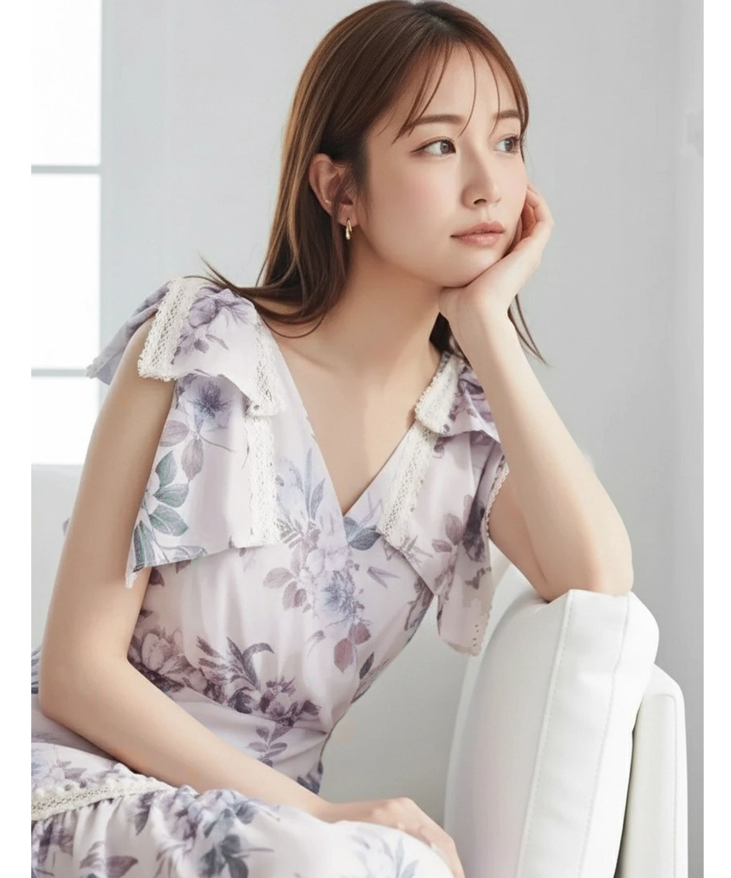 tocco トッコクローゼット　５秒で仕上がる夏の主役服♪肩リボン付きハシゴレースティアード切り替えカシュクールワンピース 