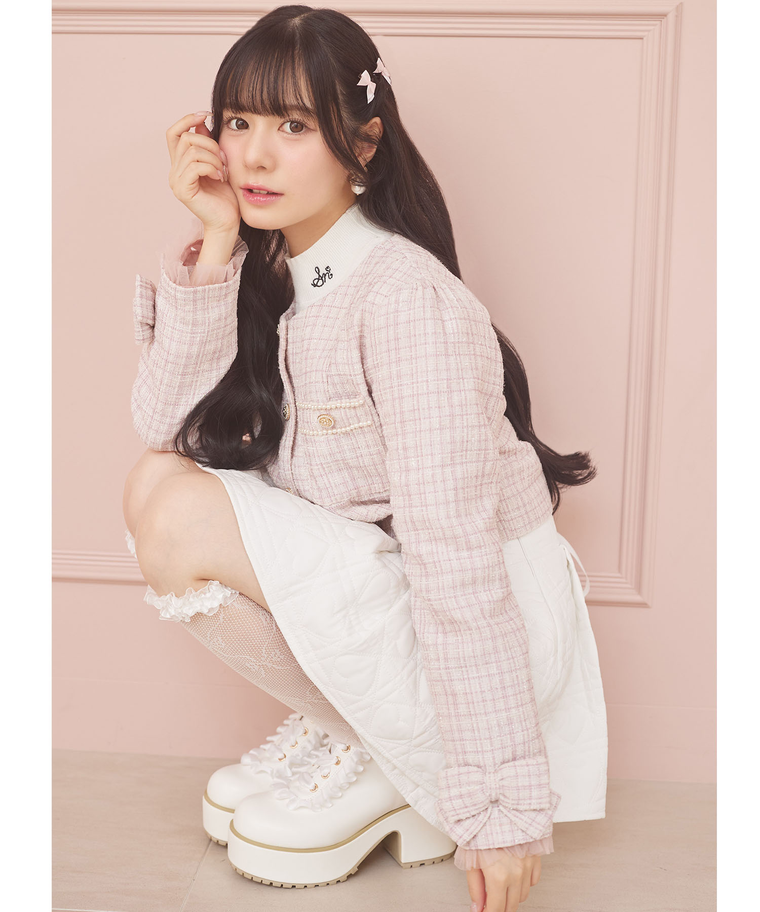 CHANEL02C チュール レース ツィードジャケット フリル リボン CHANEL⭐02C チュール レース ツィードジャケット フリル リボン