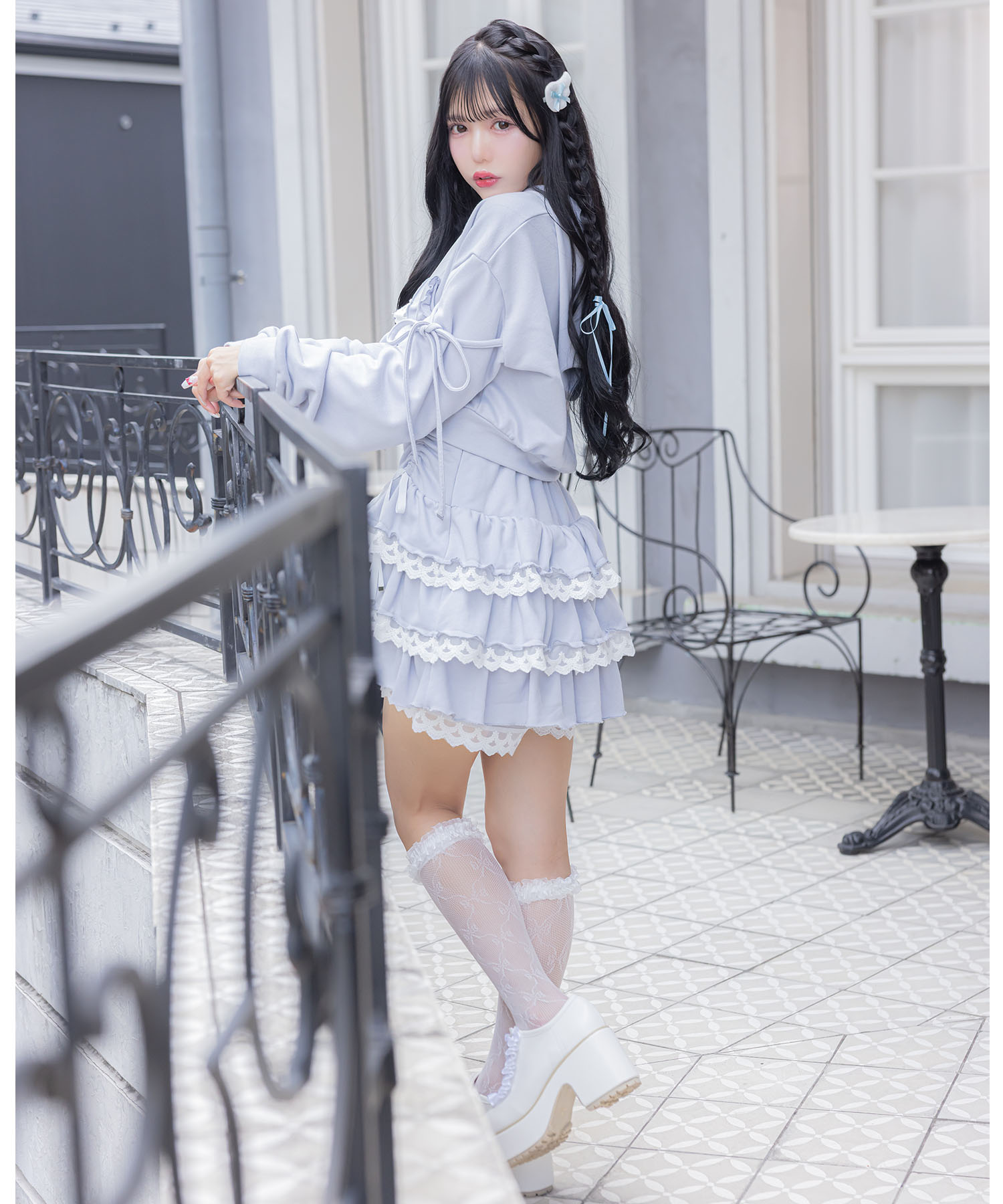 バイバイ　リズリサ　レース　フリル付き フレアスカート バイバイ リズリサ レース フリル付き フレアスカート バイバイ