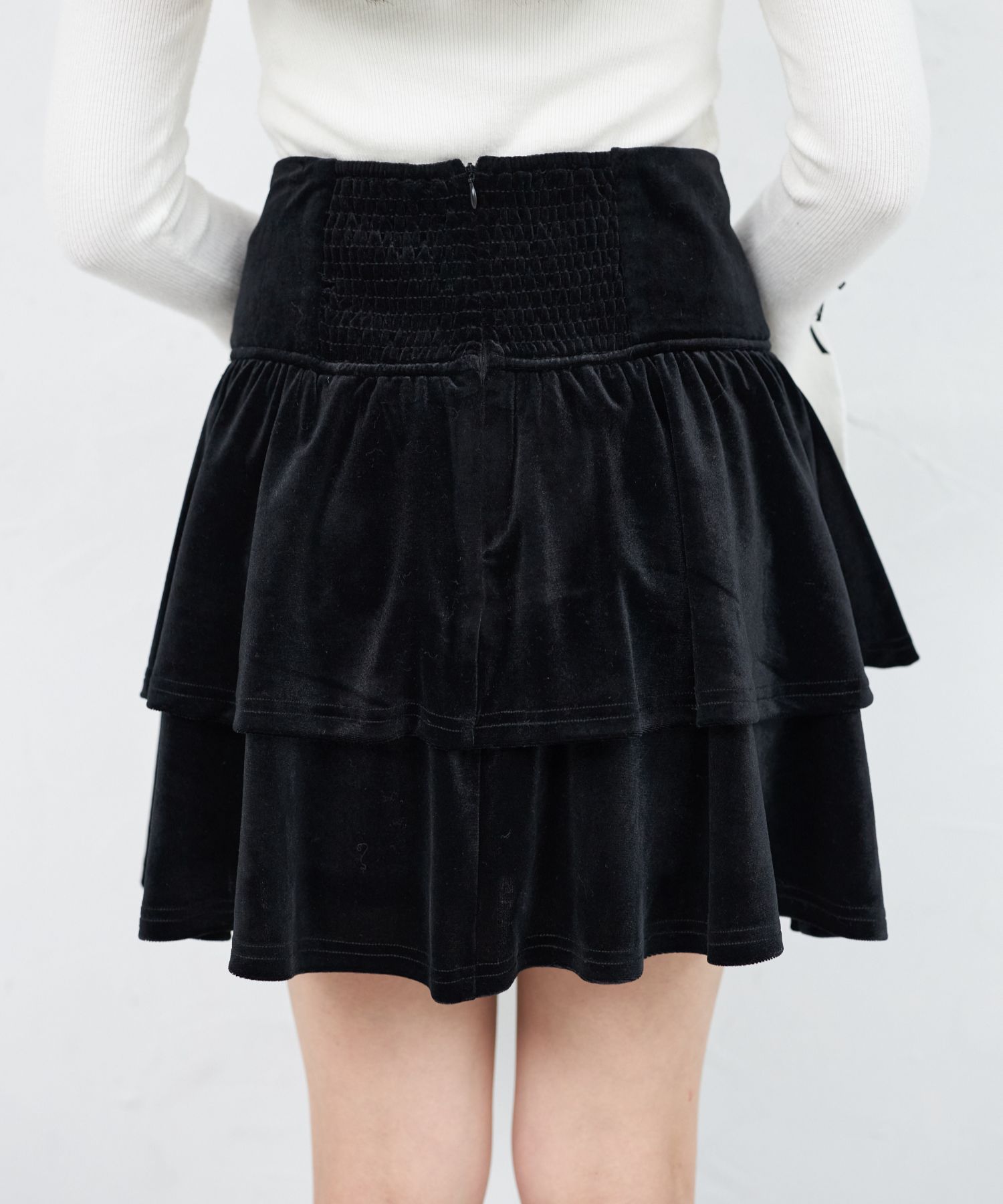 2WAYリボンサスペンダー付きインナーパンツ仕様ベロアティアード