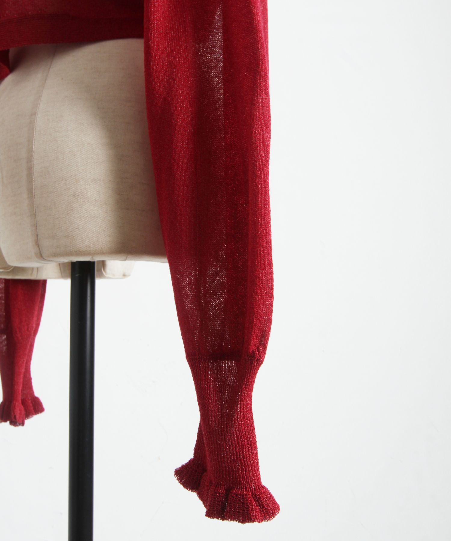 リボン付きチェリー刺繍シアーラメカーディガン